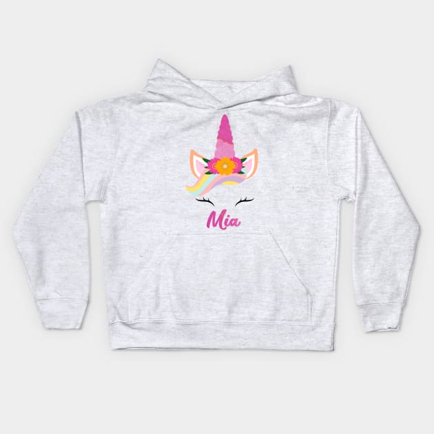 Name mia unicone awesome gift Kids Hoodie by Gaming champion
